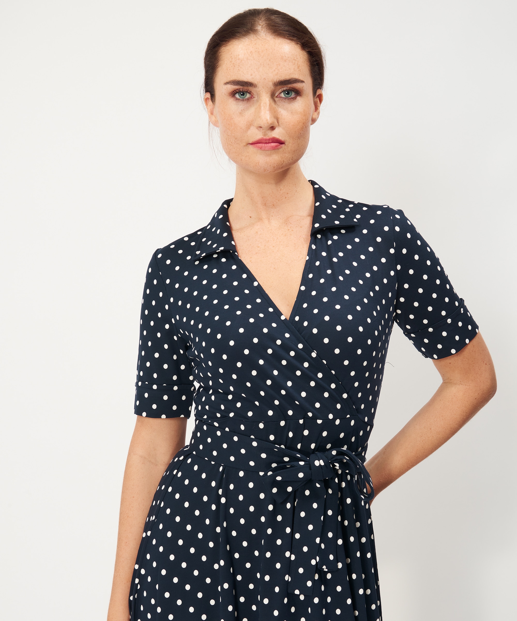 Demi Dot Dress Navy