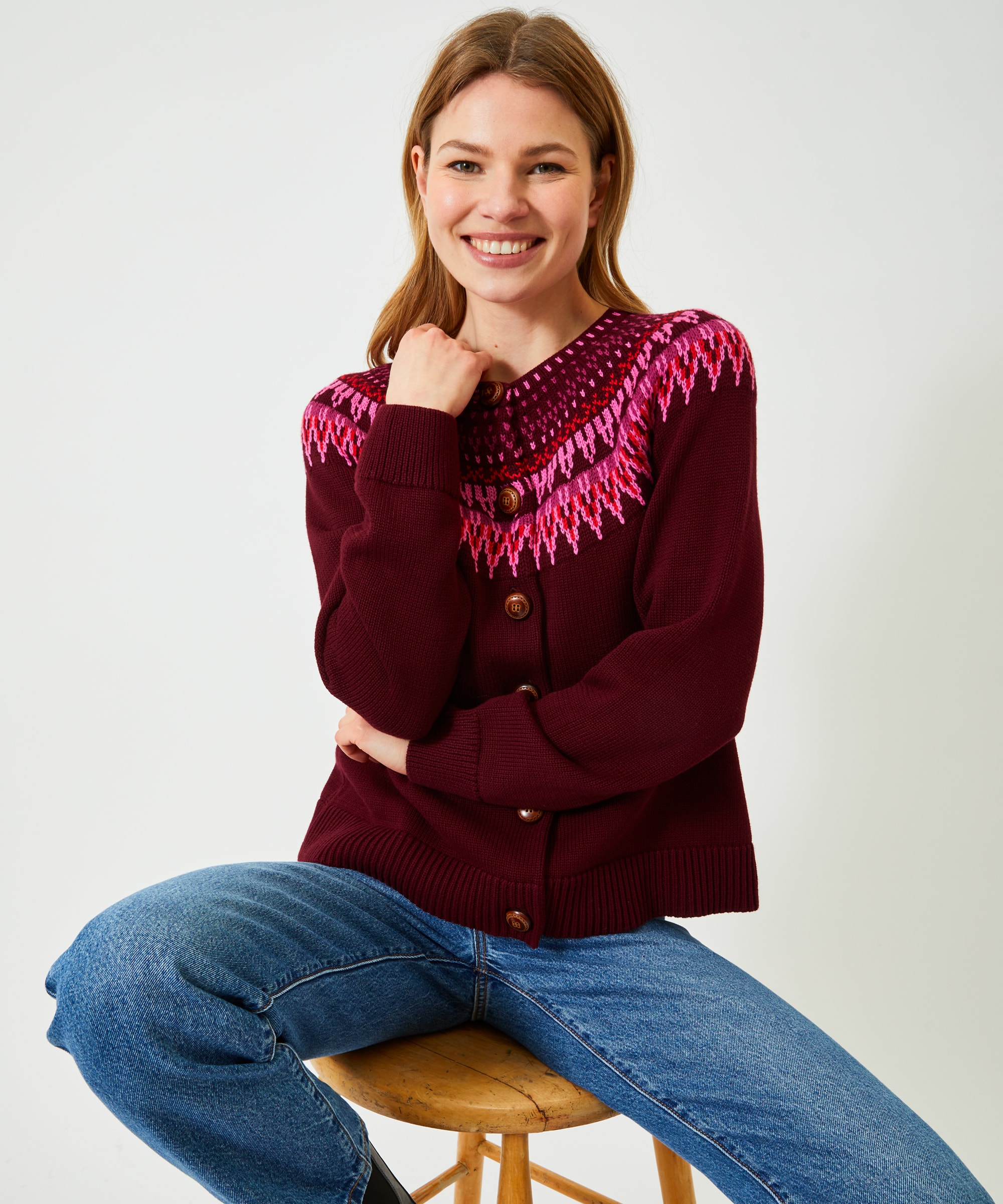 Joelle Cotton Cardigan Burgundy